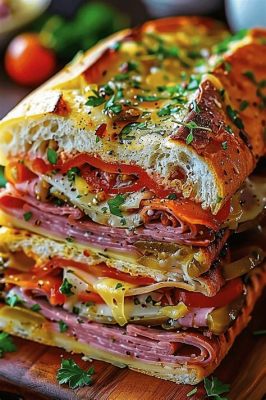   Muffuletta - Een overheerlijke combinatie van pikante Italiaanse smaken en zacht Louisiana brood!